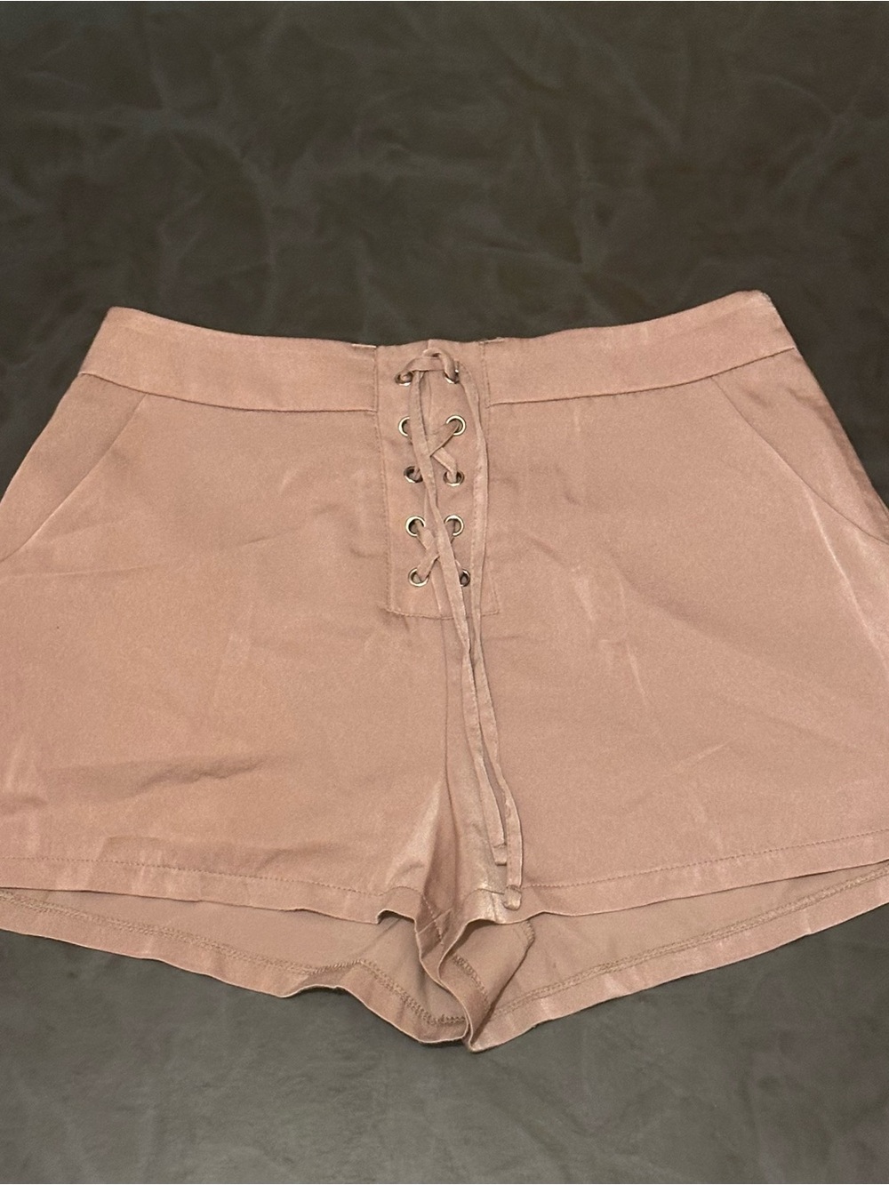Forever 21 Lace-Up High Waist Shorts - Dusty Rose
